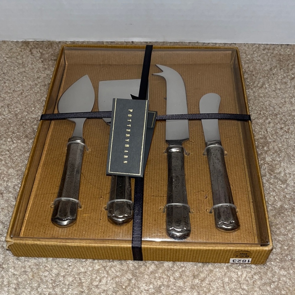 Pottery Barn 4 Piece Cheese Charcuterie Knife Set NEW